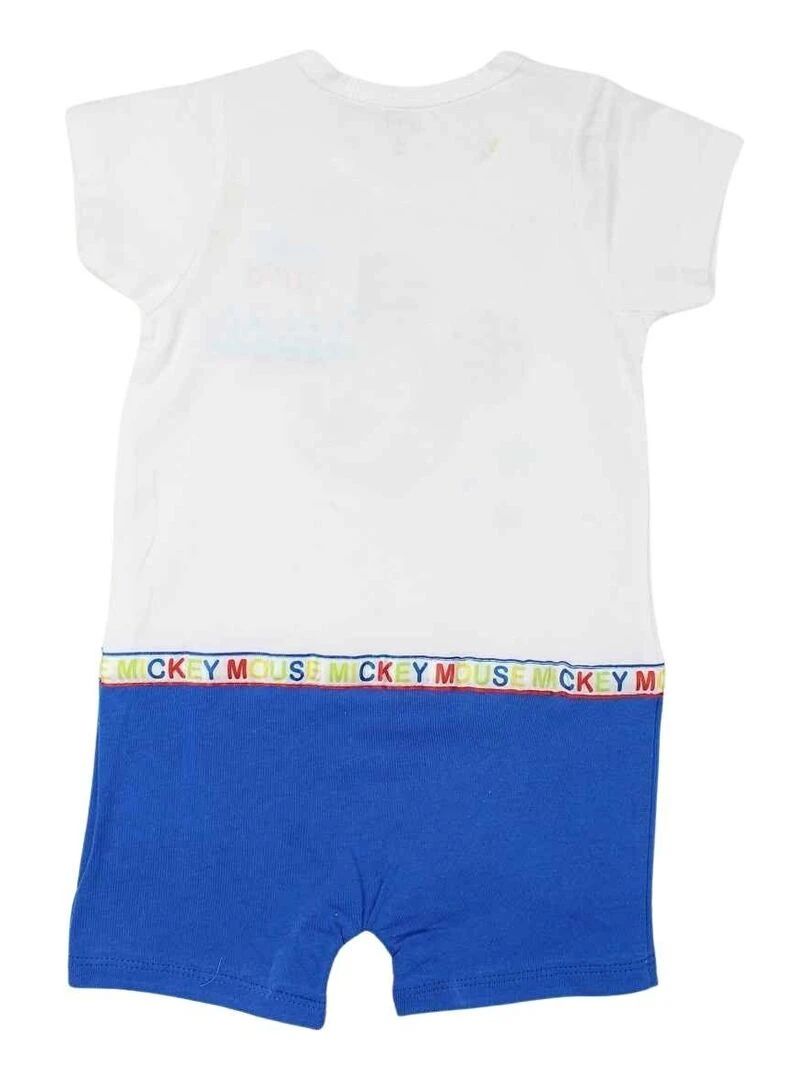 Disney Combishort bébé garçon imprimé Mickey en coton Bleu