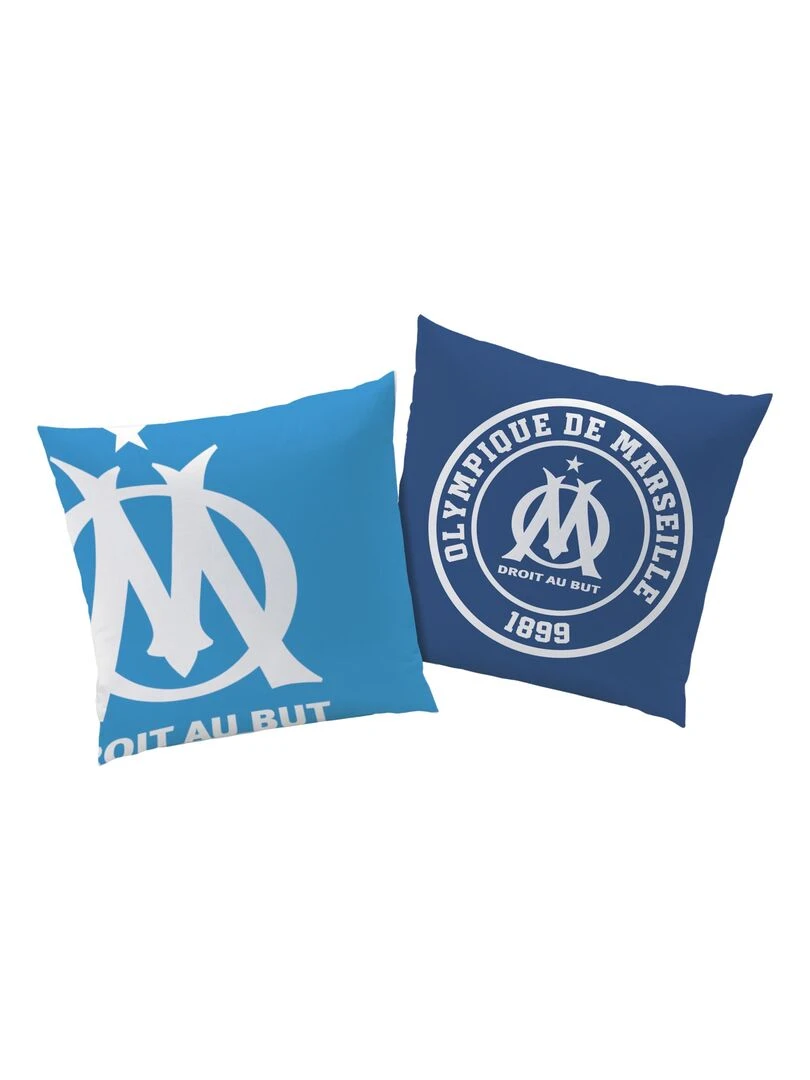 Coussin imprimé 100% polyester  OM SUPPORTERS   Bleu
