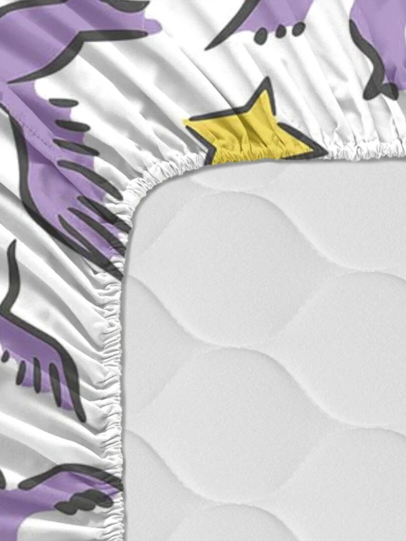 Drap housse Ses amis "Happyfriday"   Jaune