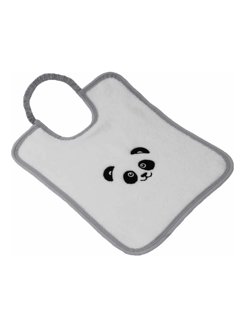 Coffret 3 pièces coton brodé PANDA   Blanc