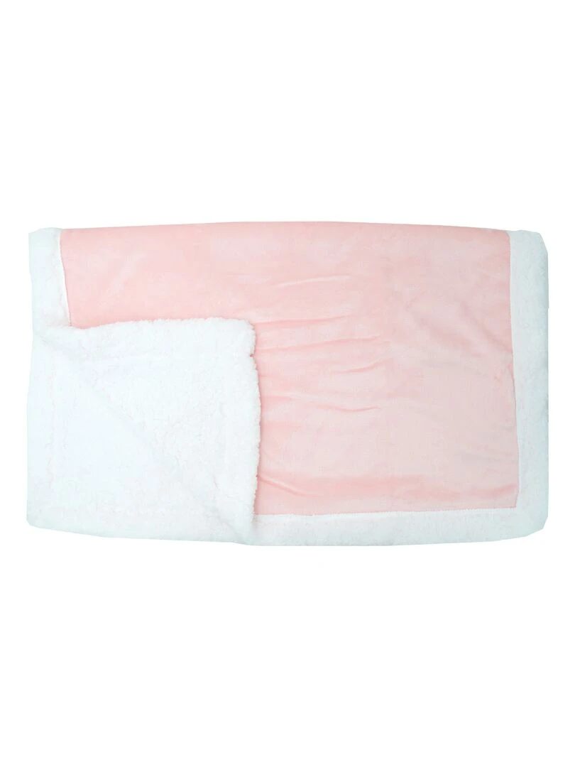 Couverture moelleuse bi matière Rose   Rose