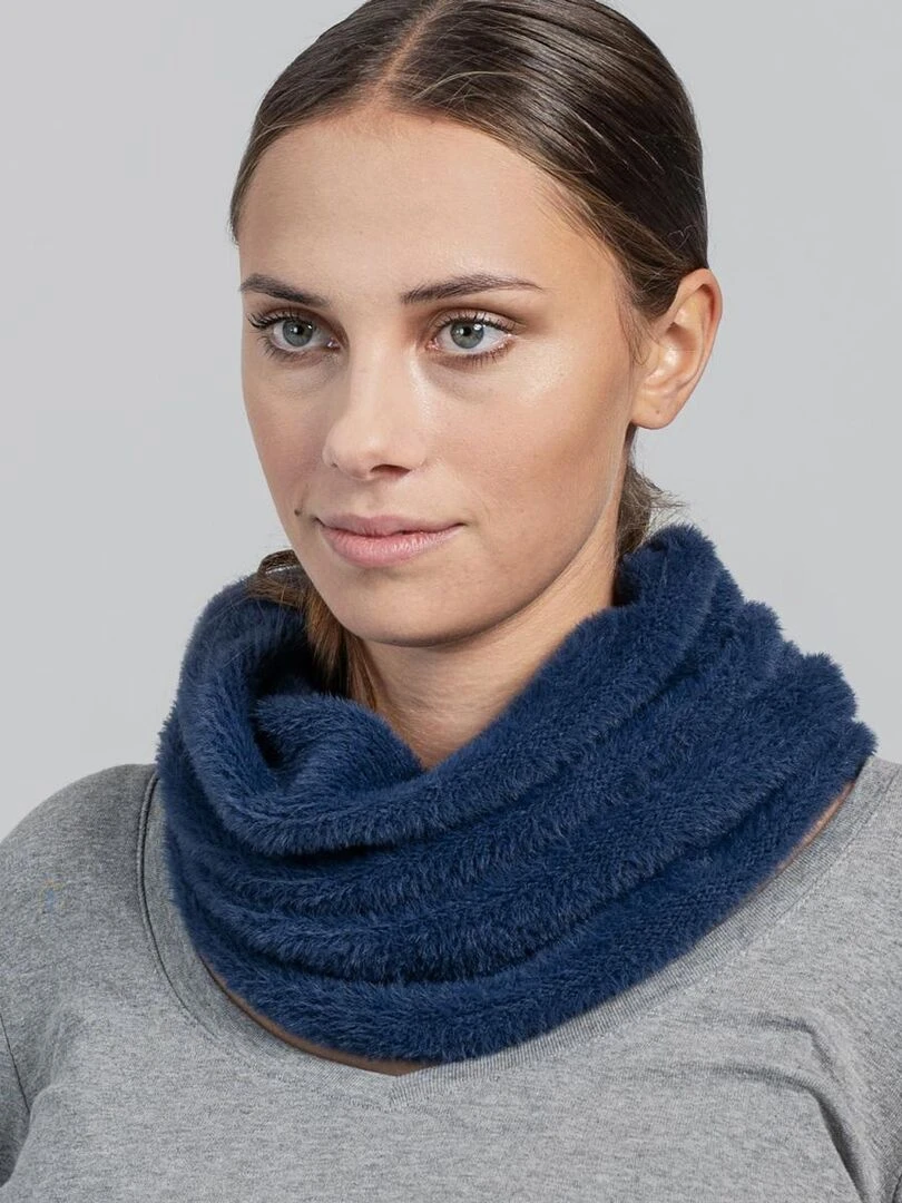 Snood Pilou Etama Fabriqué en Europe Bleu marine