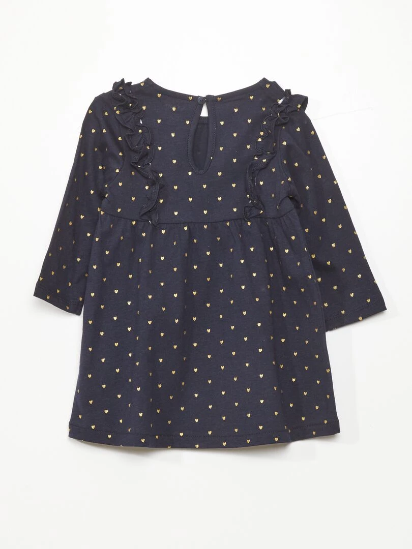 Robe évasée motif coeurs Marine coeur