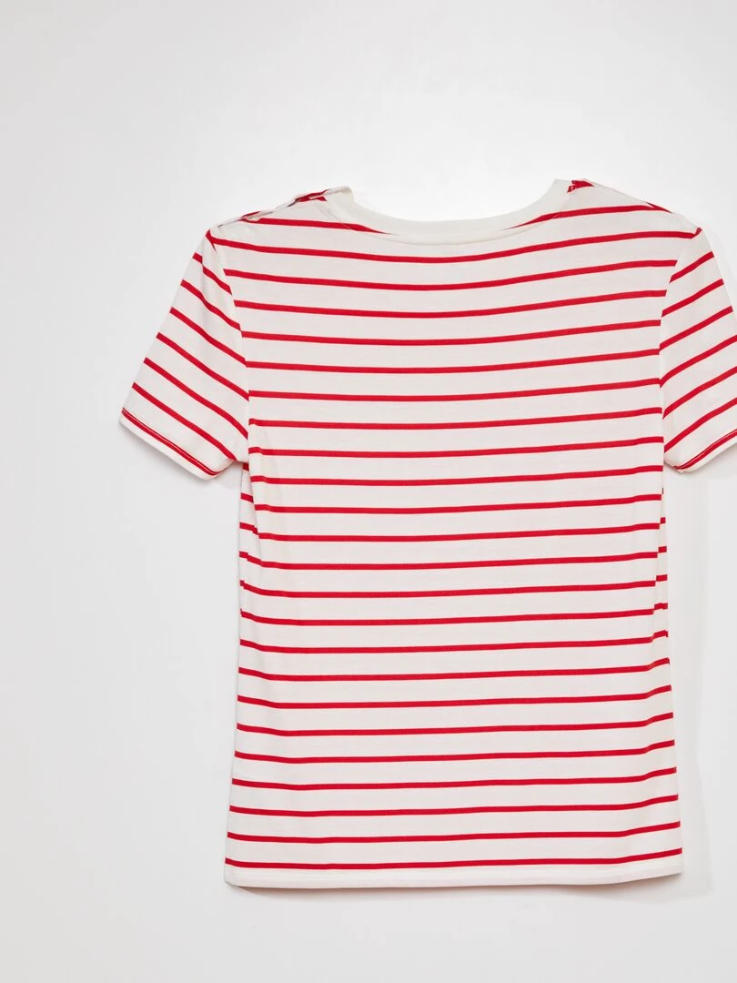 Tee shirt rayé So Easy Rouge/blanc