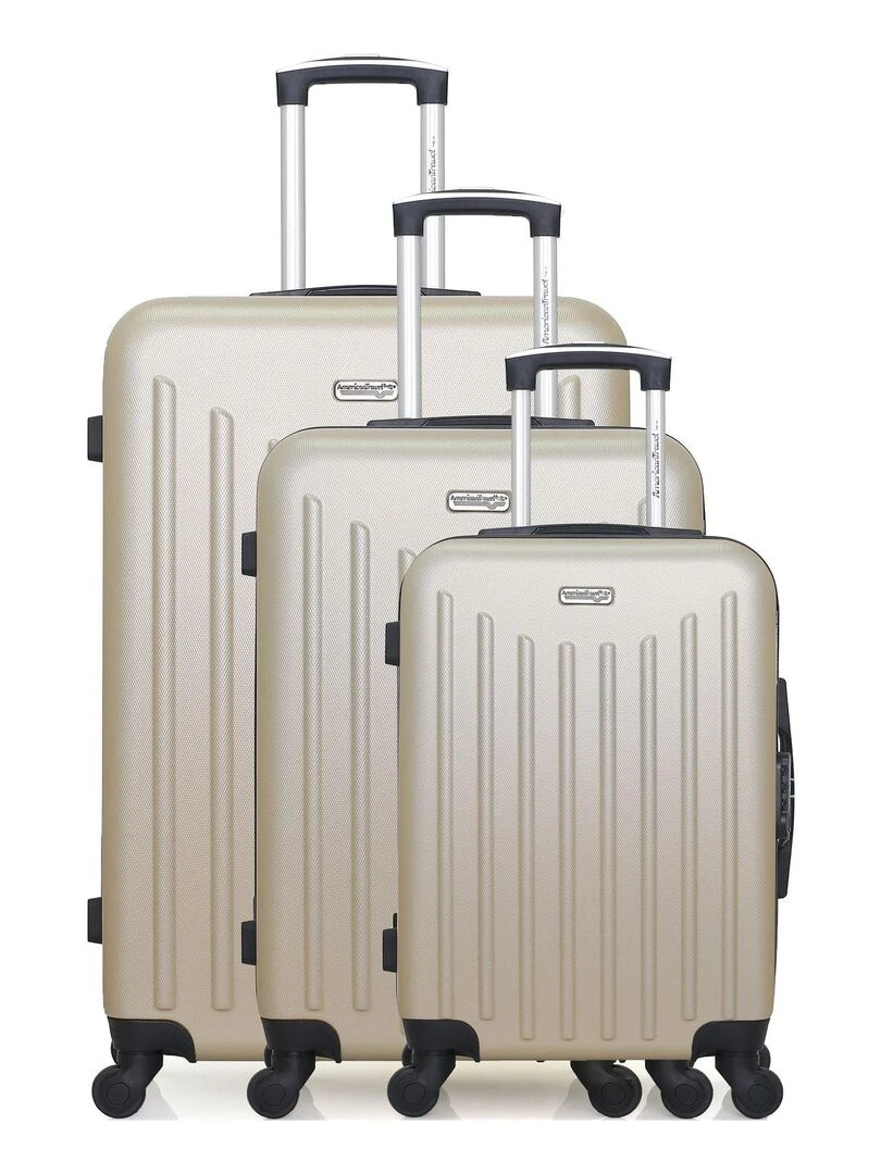 AMERICAN TRAVEL SET DE 3 VALISES RIGIDES BROOKLYN Beige