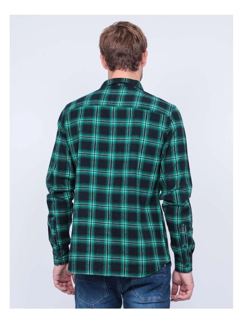 Chemise manches longues carreaux TORIKO Vert