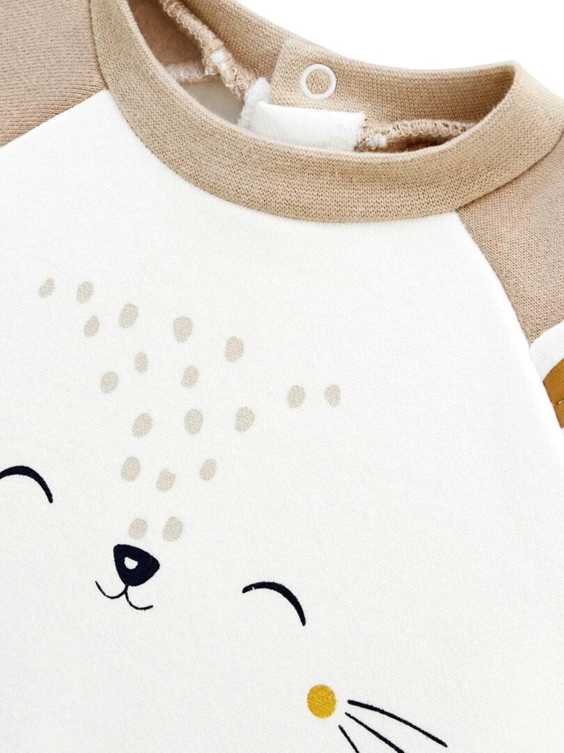 Ensemble sweat et pantalon bébé mixte Noisette   Ecru