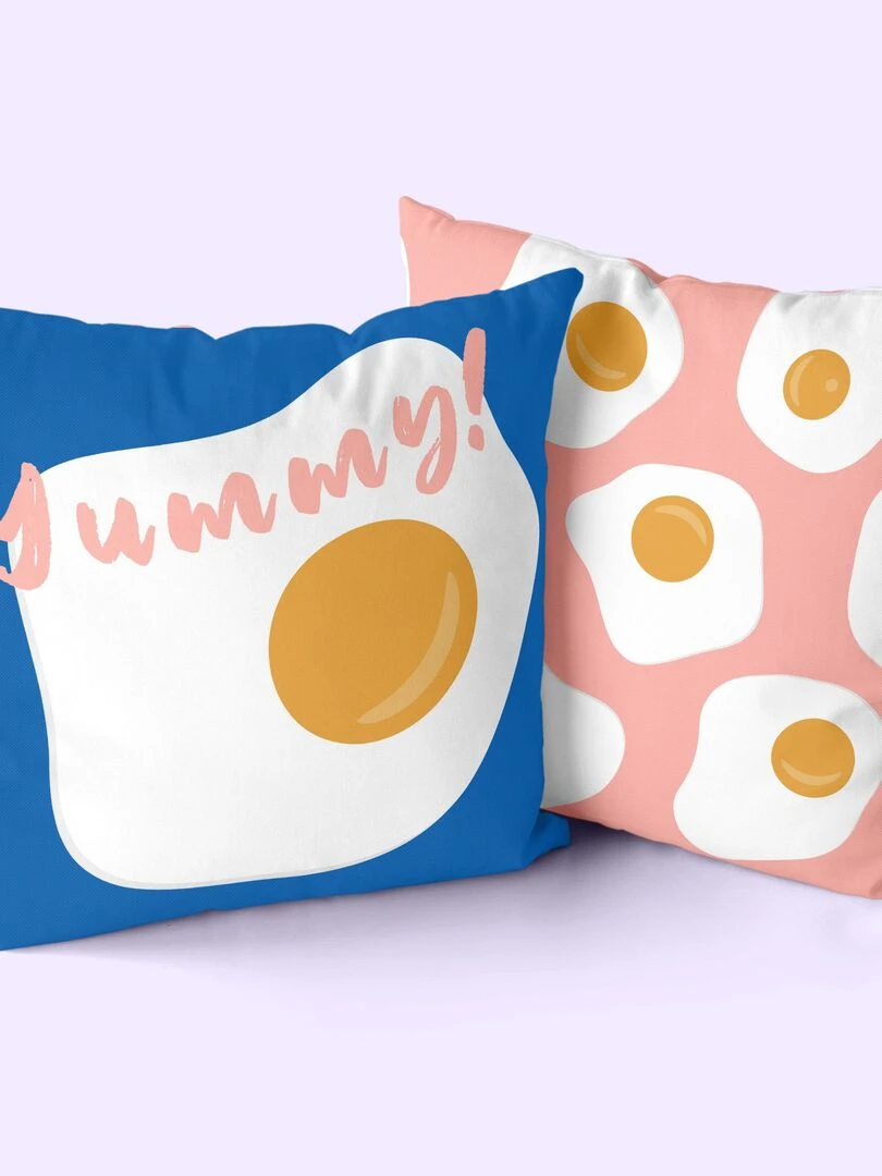 Housse de coussin décoratif Yummy "Happyfriday"   Blanc