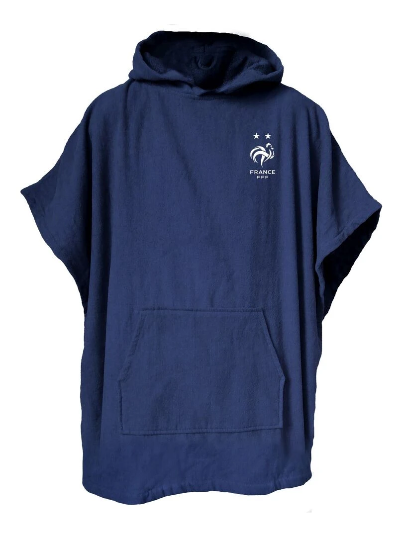 Poncho de bain Enfant 100% Coton FFF LOGO Bleu marine