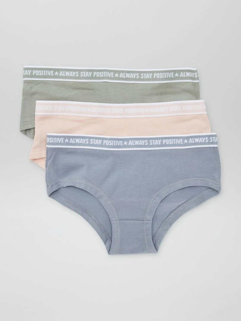 Lot de 3 shorties stretchs Rose/vert
