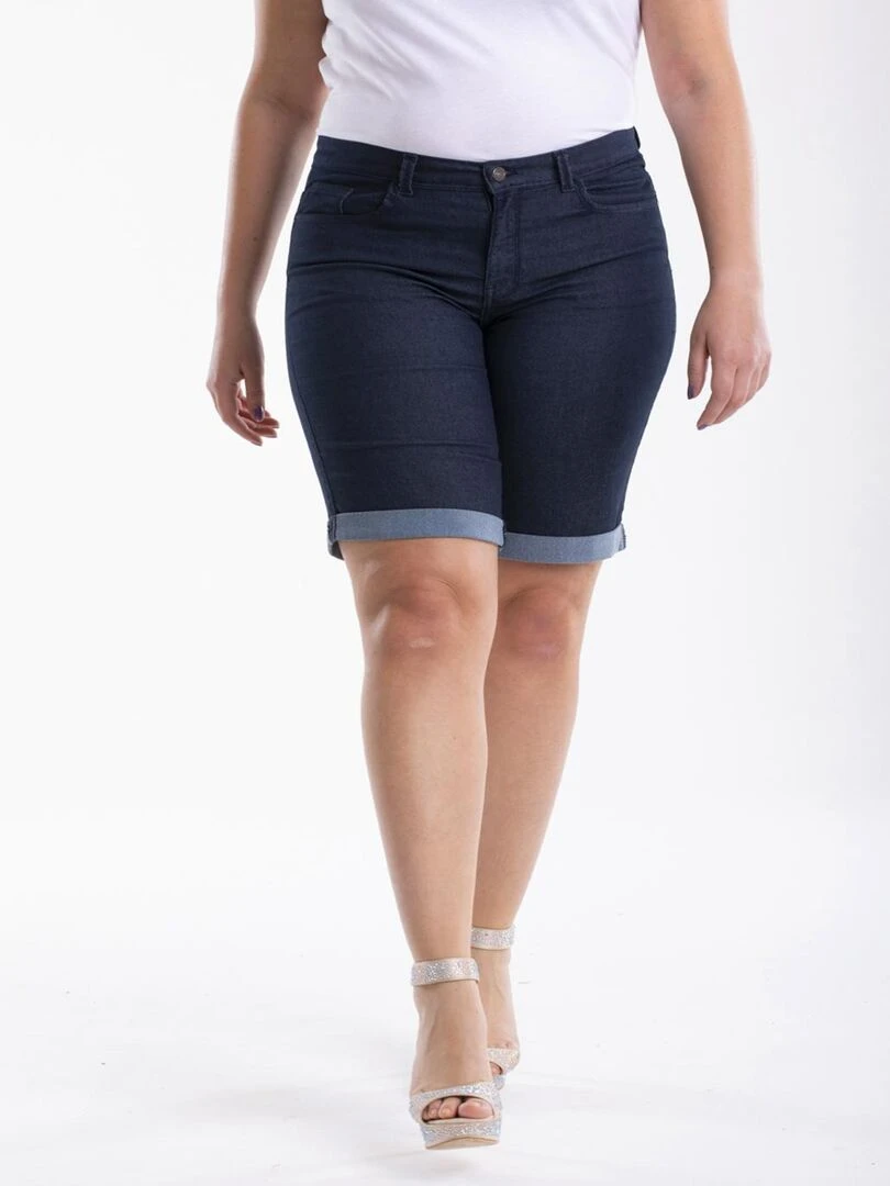 Bermuda avec ceinture élastiquée 'OBER' Bleu marine