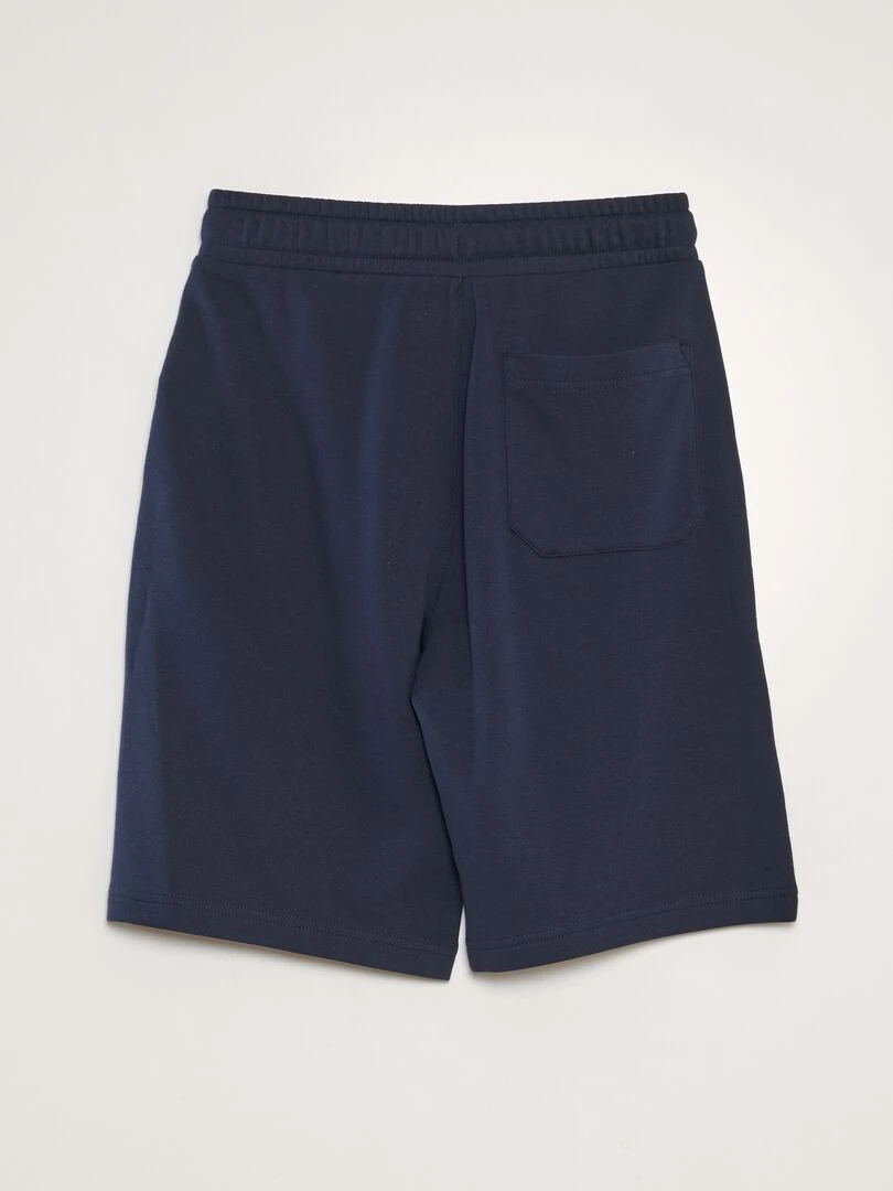Short léger en molleton uni Bleu marine