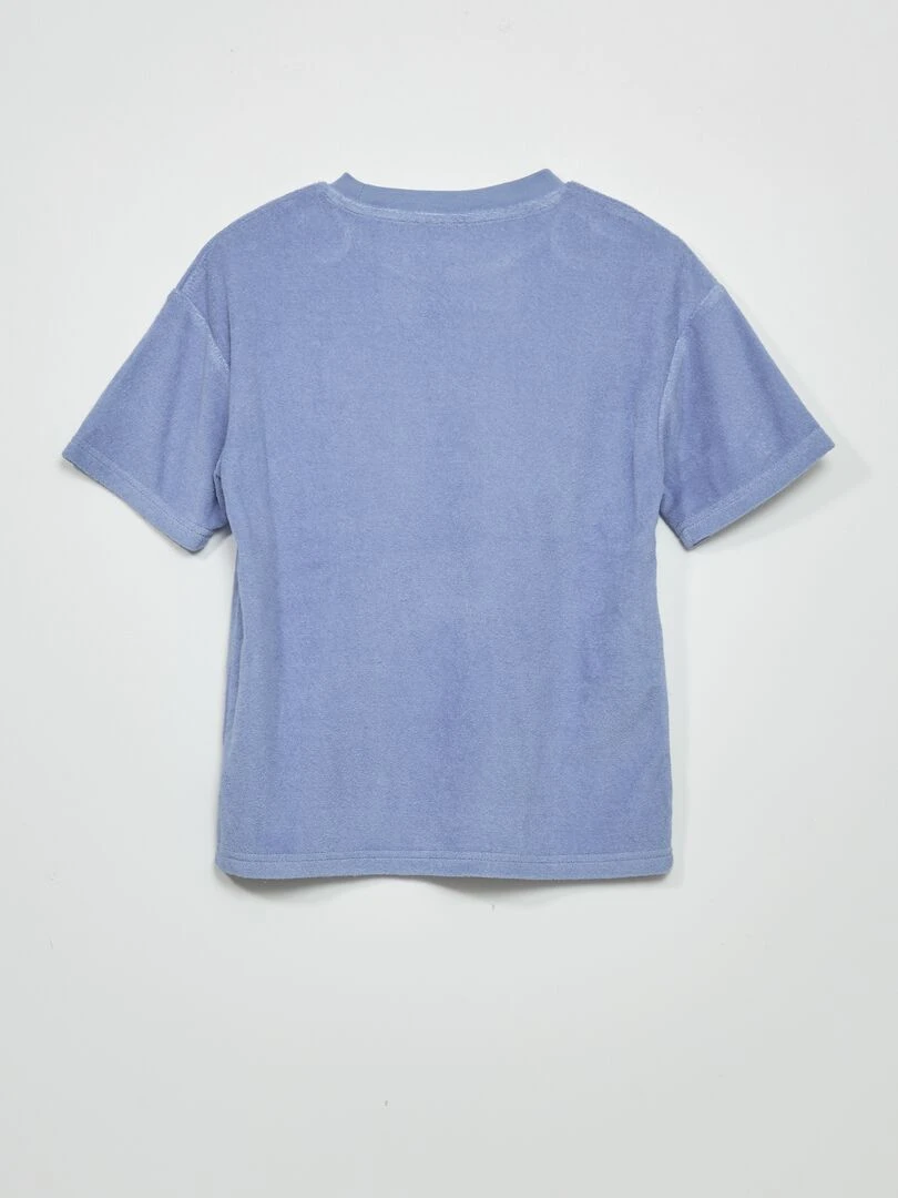 T shirt en éponge manches courtes   Bleu