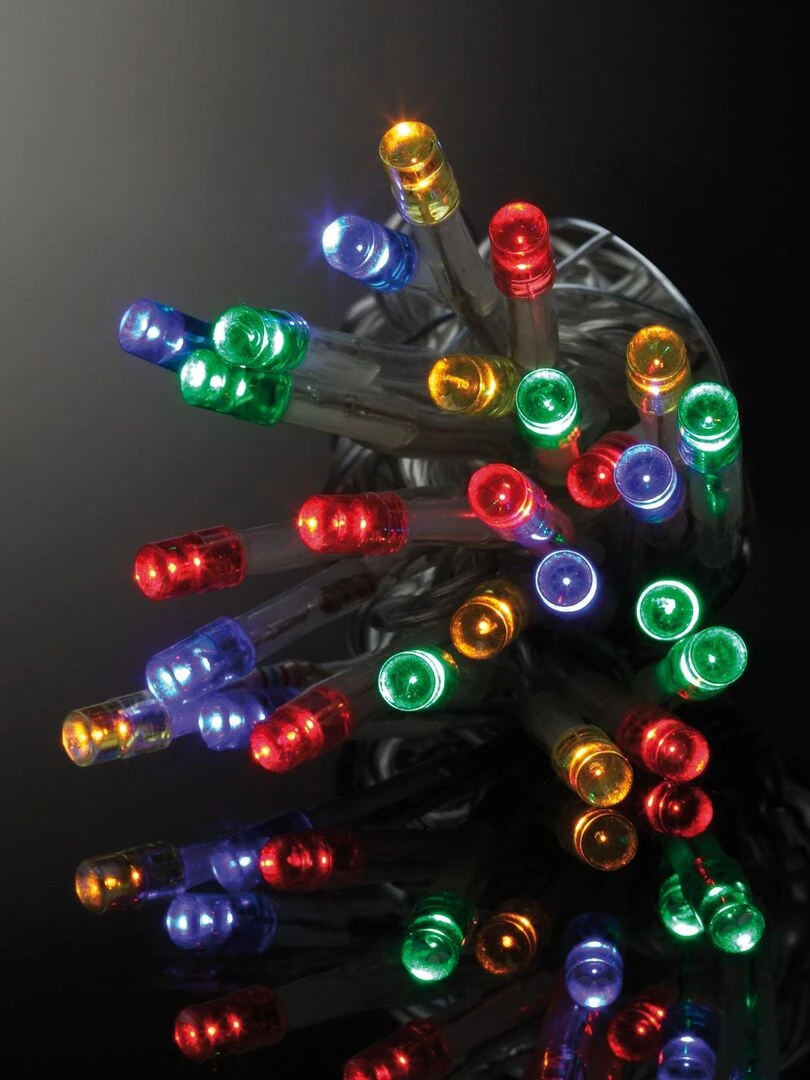 Guirlande 80 Led multicouleur 3m fil vert Multicolore