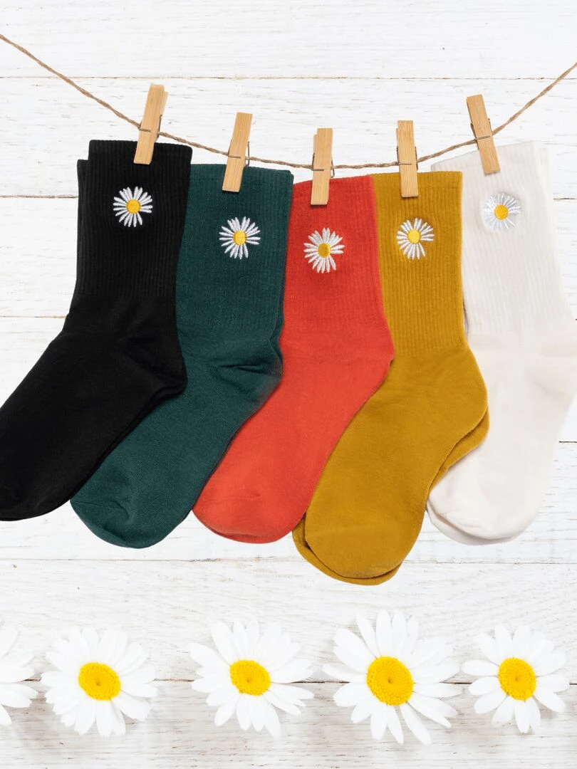 Coffret Chaussettes Fleurs Marguerite (Lot x5) Sockup 36 44 Multicolore