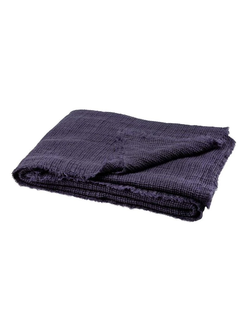 Plaid authentique en 100% lin Violet
