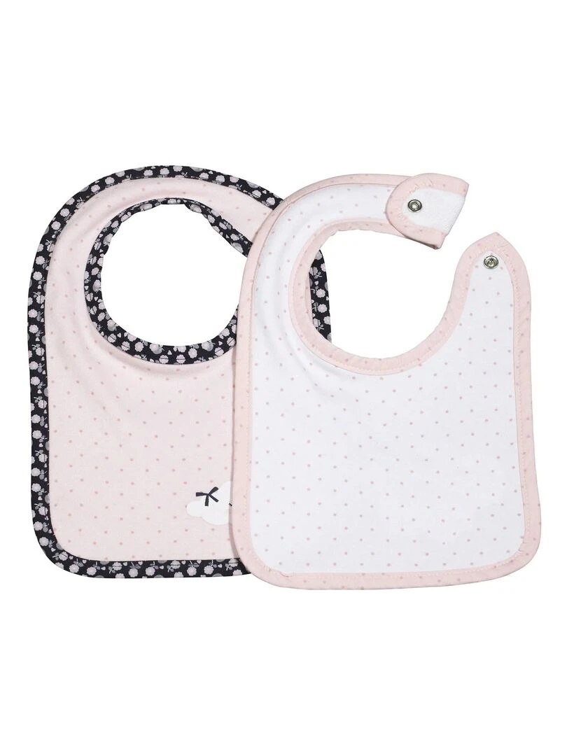Bavoirs lot de 2 en coton Rose SAUTHON Rose