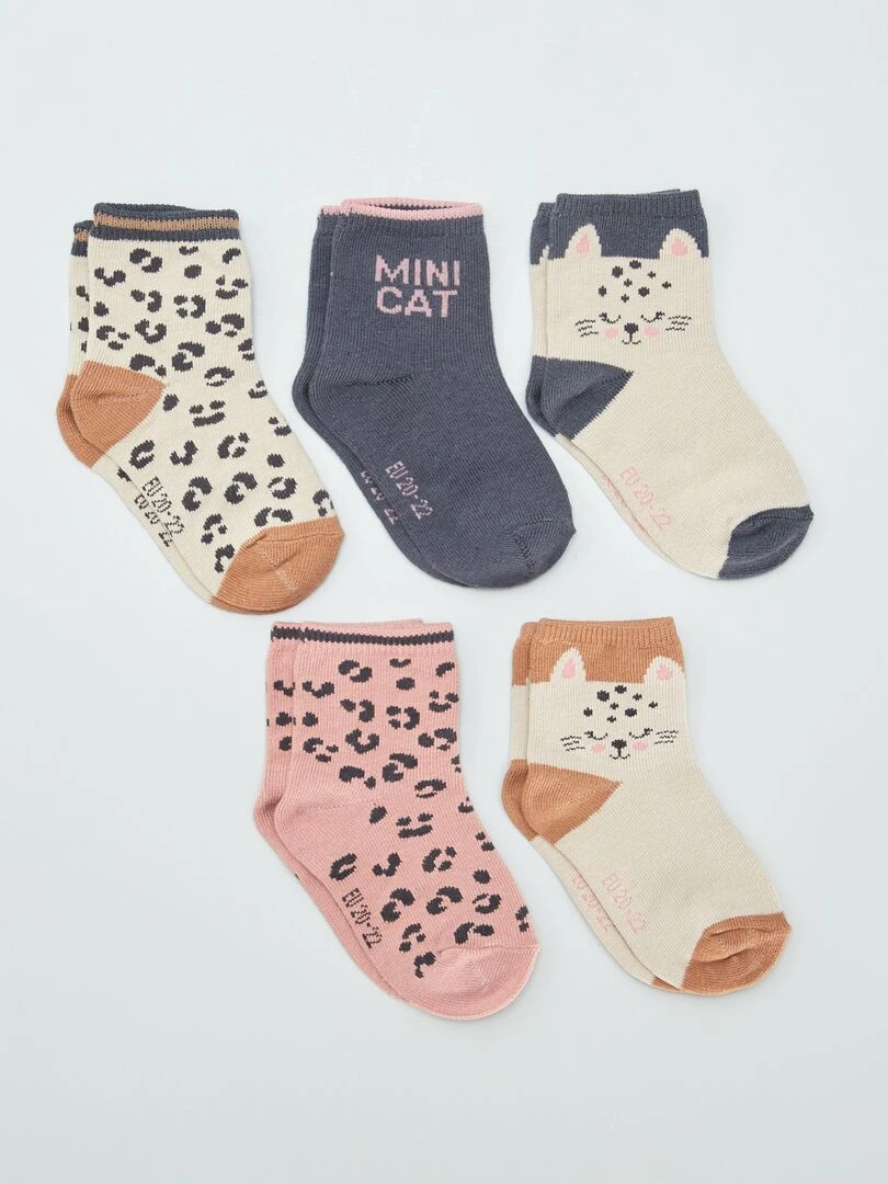Lot de 5 paires de chaussettes en maille stretch Gris