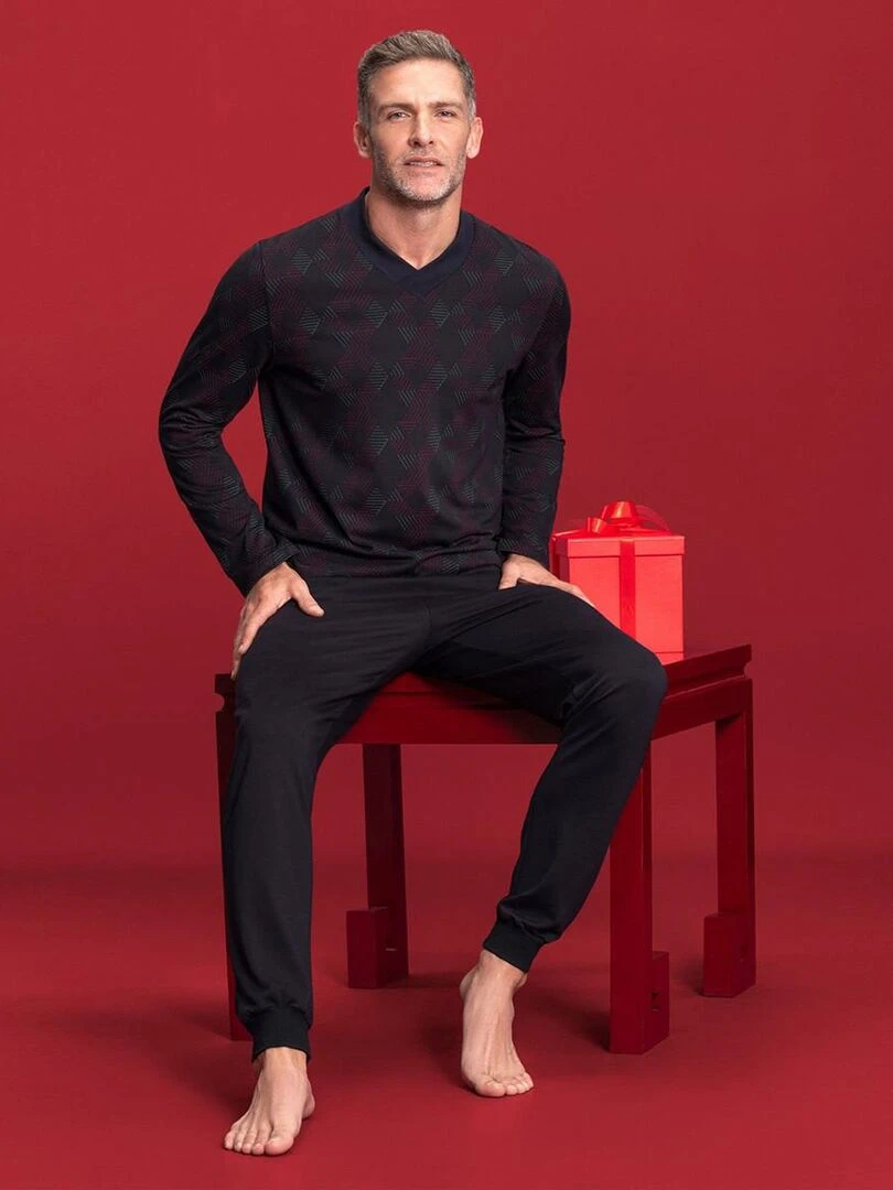 Pyjama chic en modal et coton Kuriso   Bleu