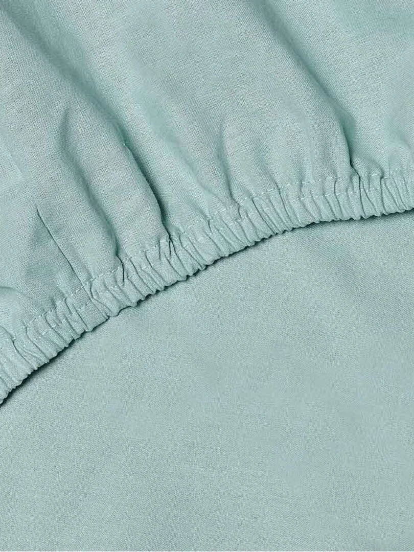 Drap housse en coton Coton uni Vert