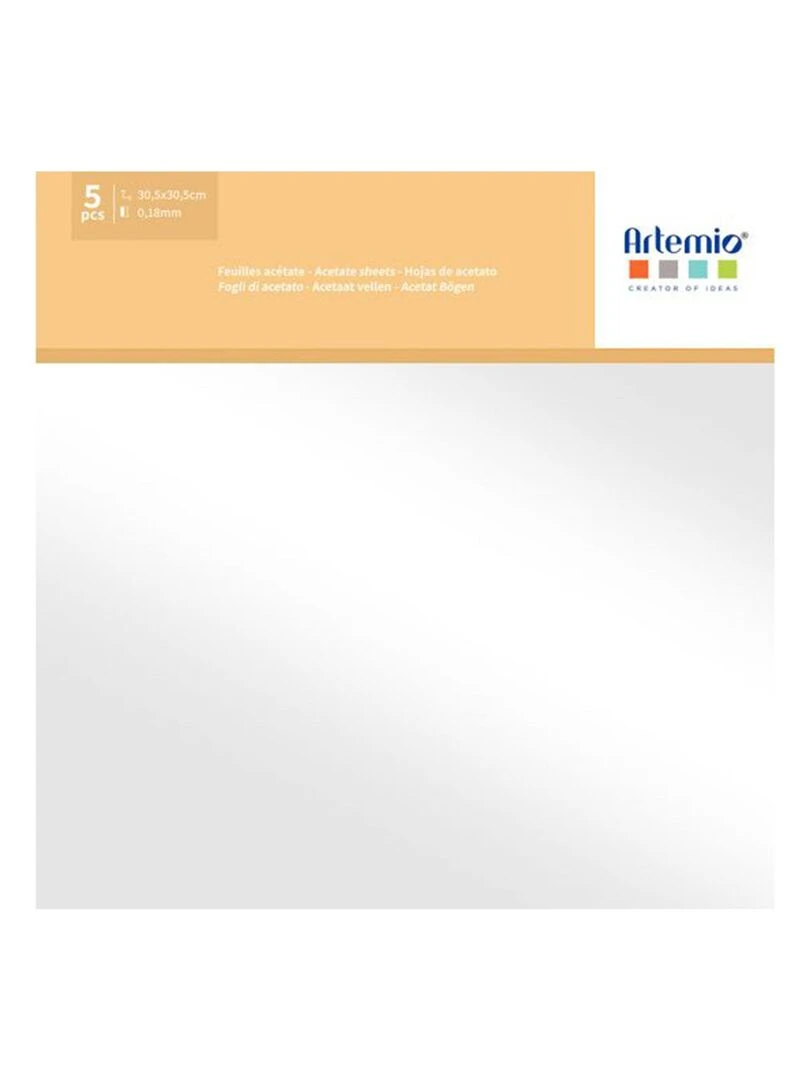 5 Feuilles papier acétate transparent 30 5 x 30 5 cm N/A