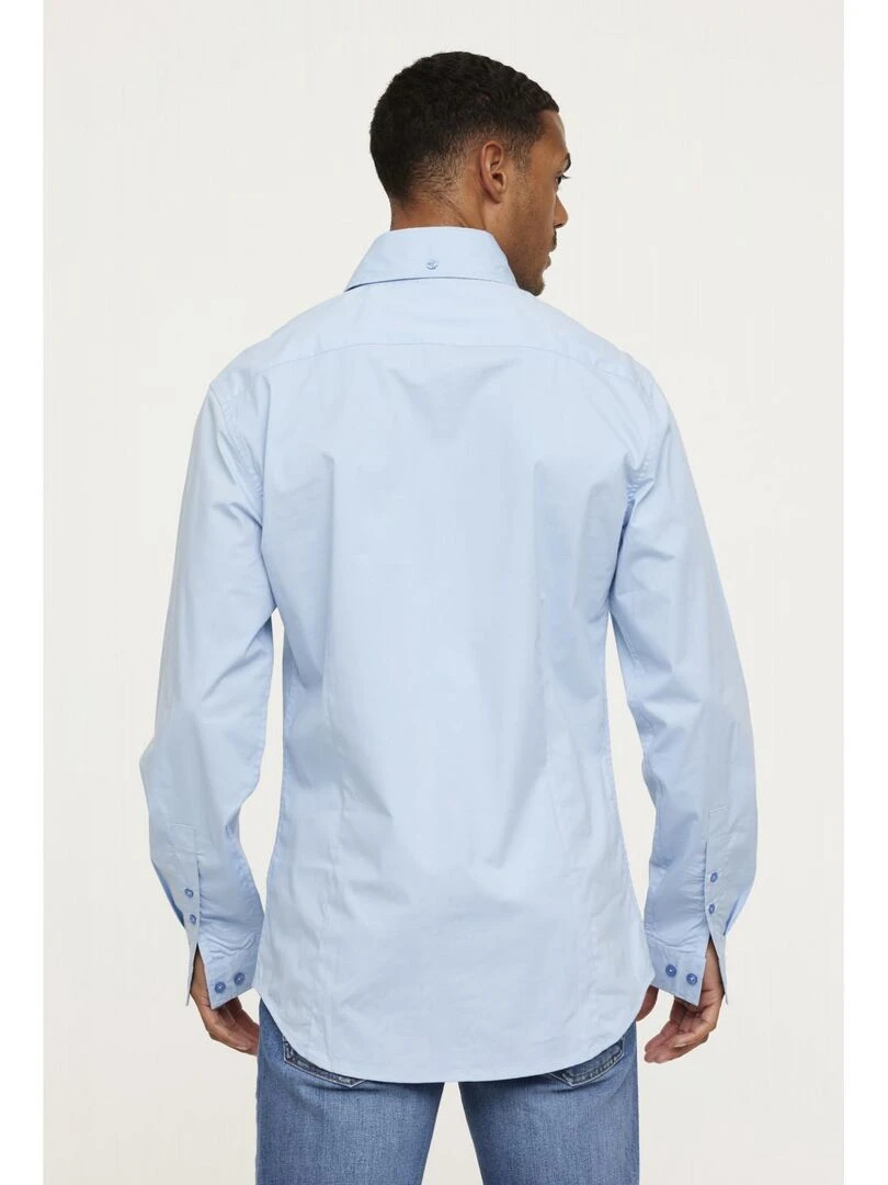 Lee Cooper   Chemise manches longues coton slim DOKITO   Bleu gris