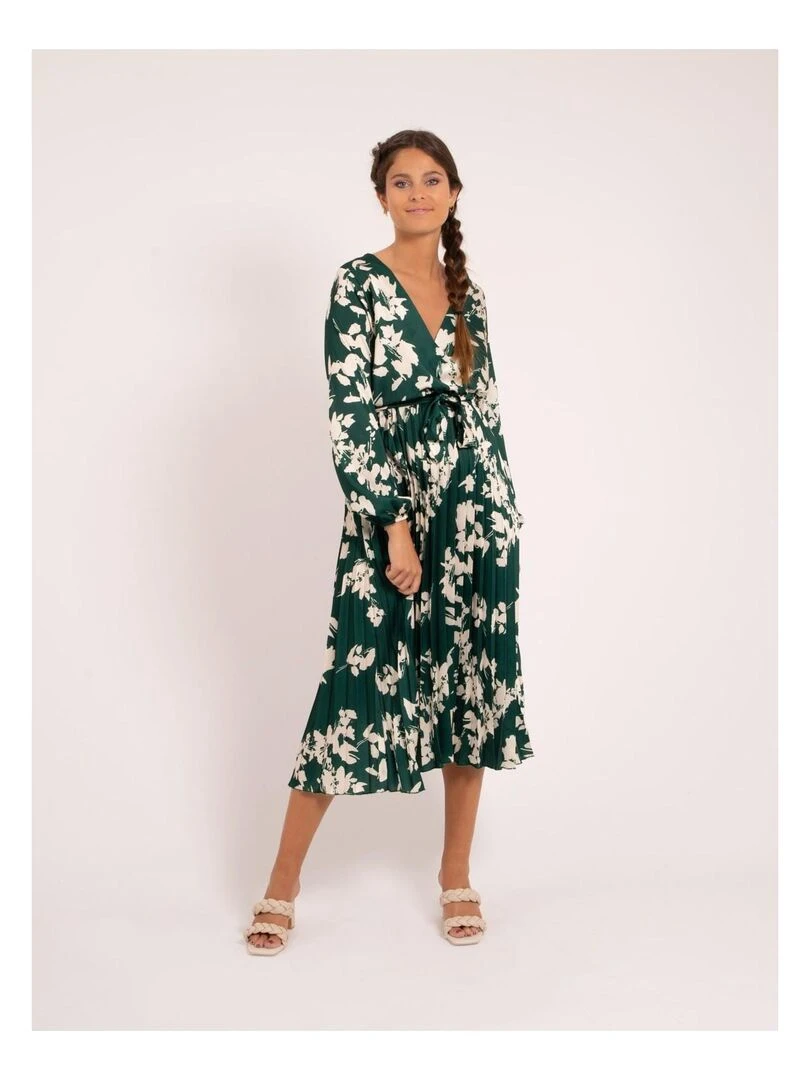 Robe longue motifs ICHELLE Vert foncé