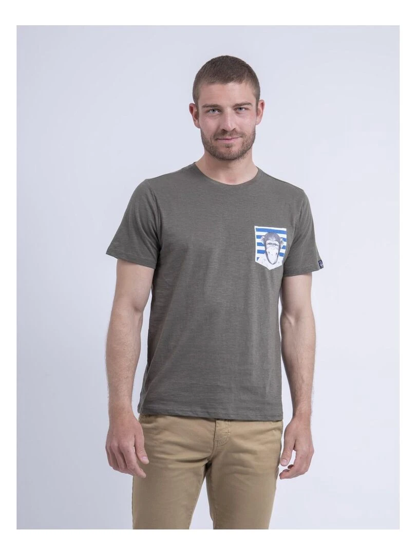 T shirt col rond NINJATOL Kaki