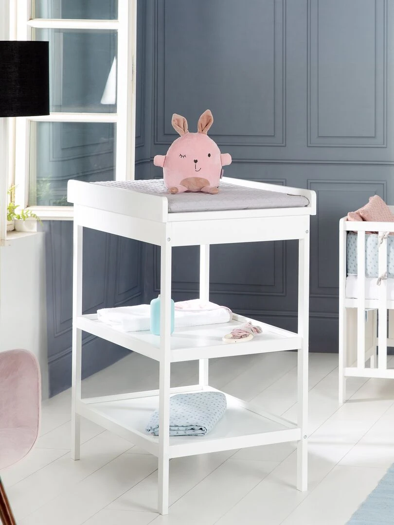 ROBA Table À Langer + Matelas À Langer Gris Piqué "roba Style" Blanc