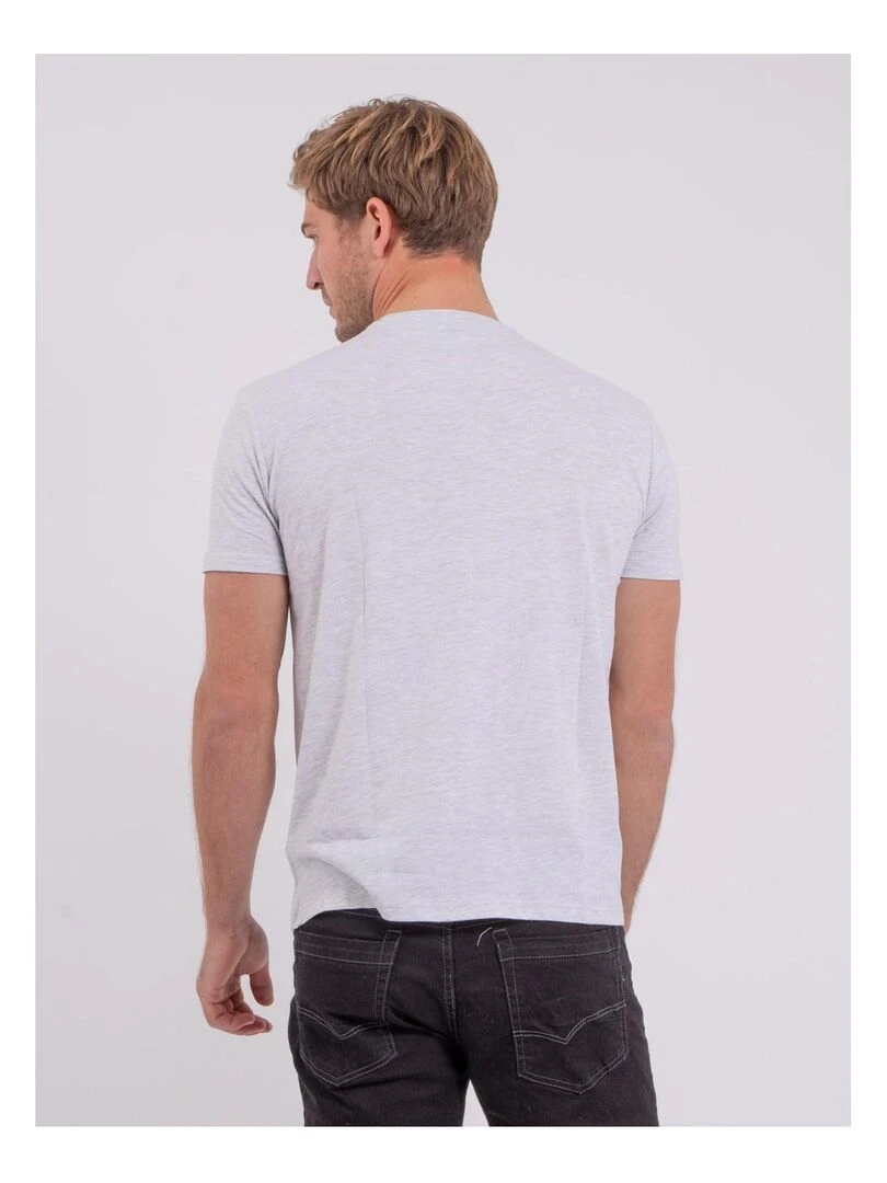 T shirt manches courtes col rond pur coton NOCTAVIO Gris