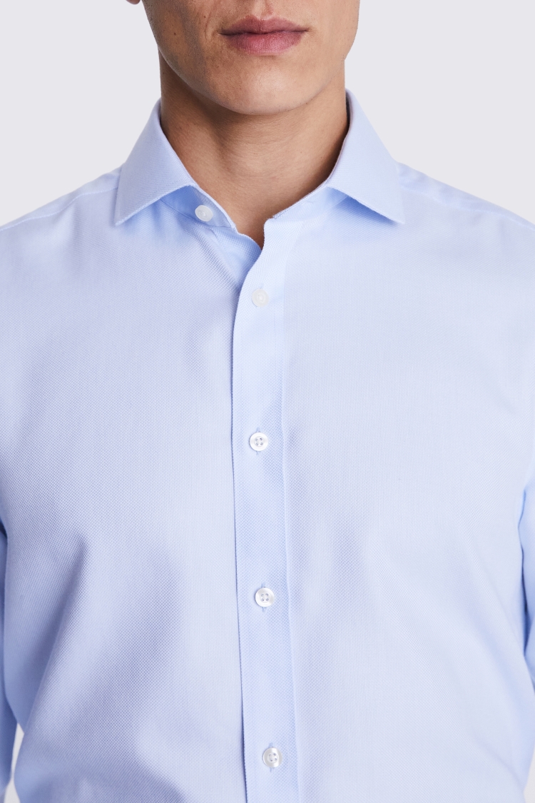 Tailored Fit Sky Textured Dobby Non-Iron Shirt Buy Online at Moss