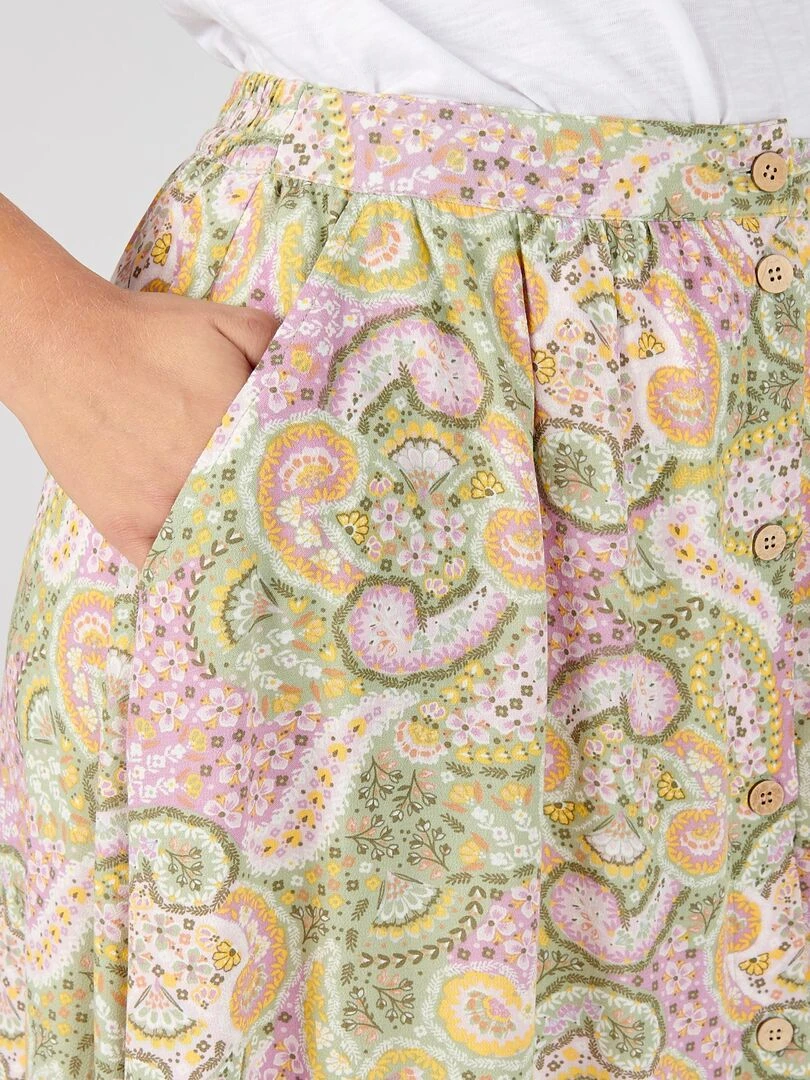 Jupe boutonnée fibres viscose Lenzing(TM) EcoVero(TM) Damart Vert