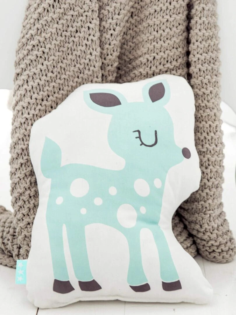 Coussin Woodland "Happyfriday" Blanc