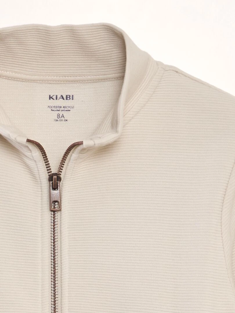 Gilet zippée en maille ottoman   Gris