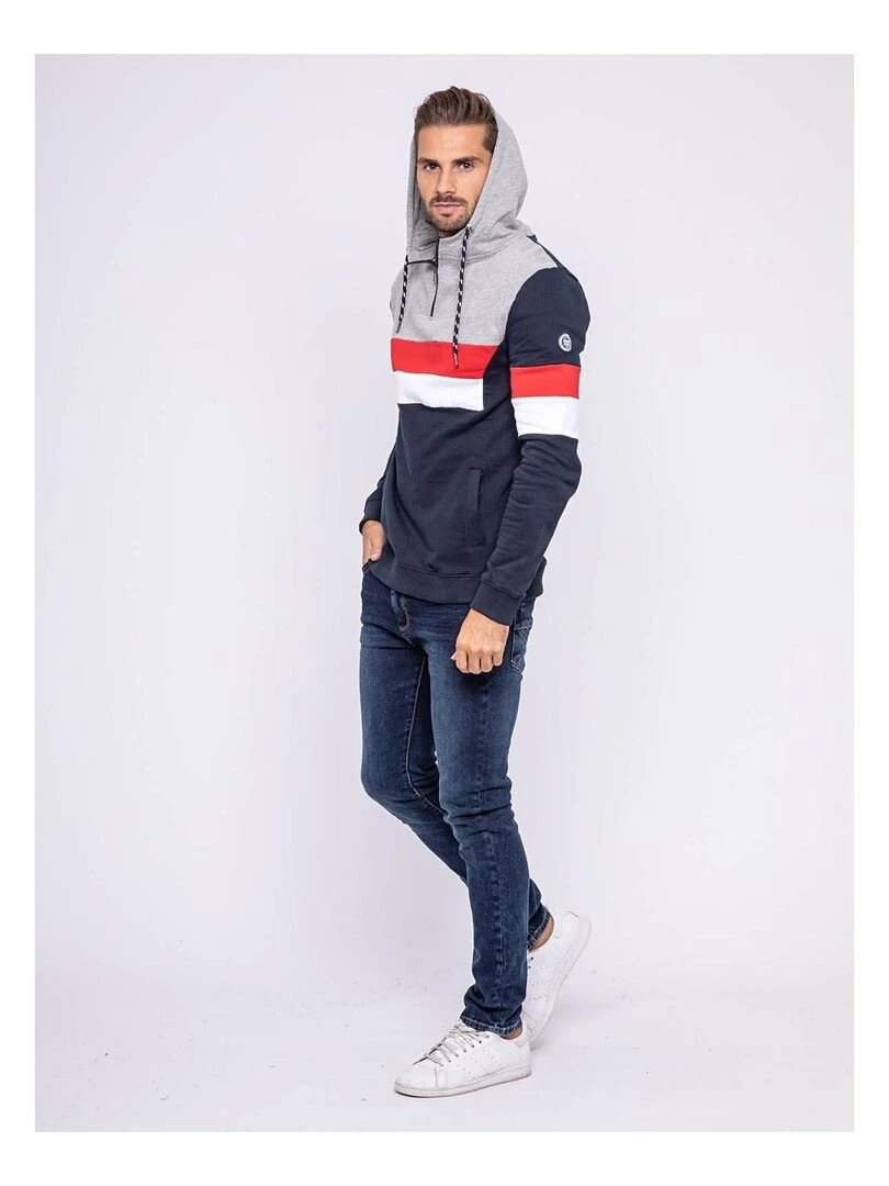 Sweat capuche pur coton WIKO   Bleu marine