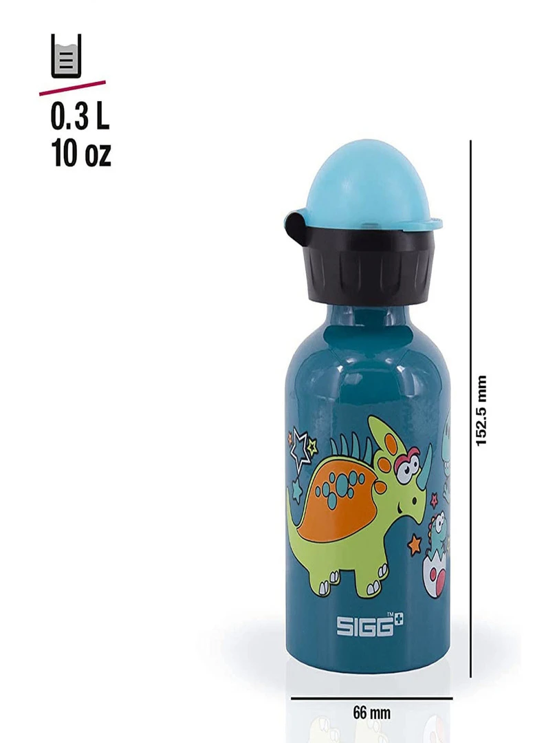 Gourde Pour Enfant En Aluminium Petit Dino 0 3l Bleu