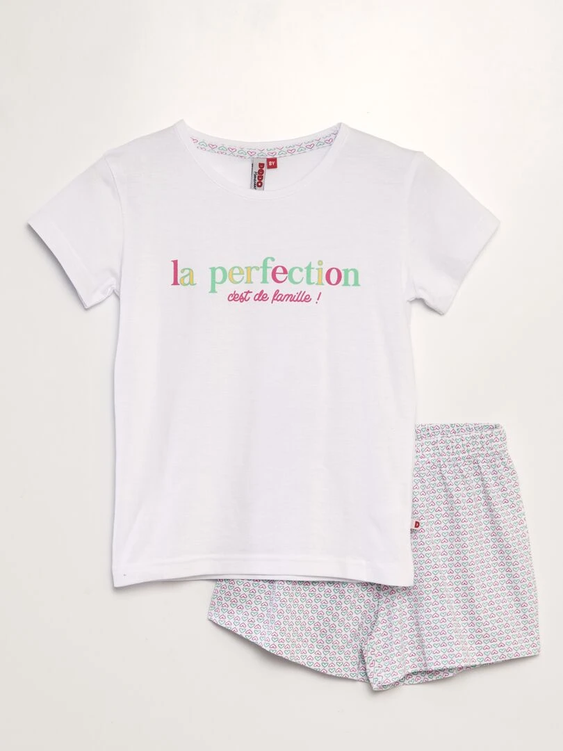 Ensemble de pyjama 'famille' 2 pièces Blanc