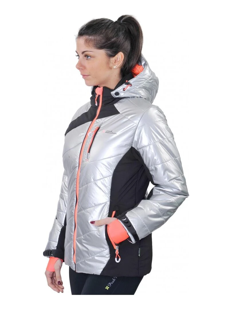 Doudoune de ski femme ACILVER   PEAK MOUNTAIN   Noir Argenté Noir