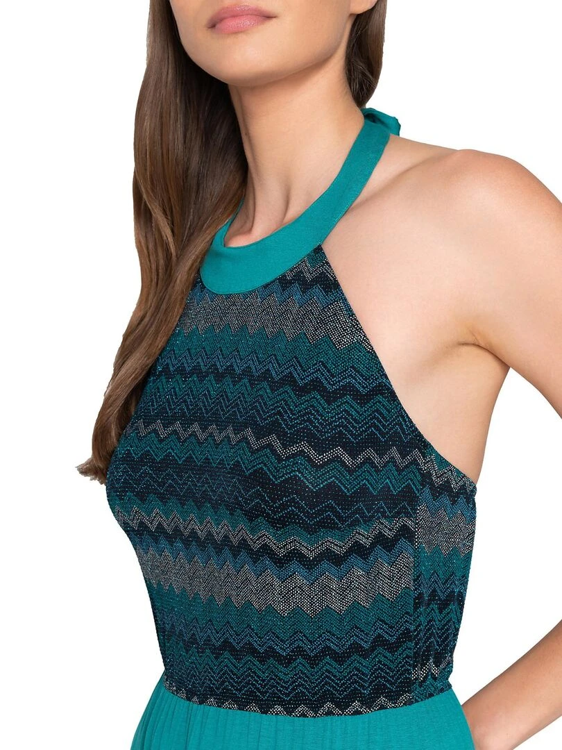 Robe longue estivale dos nu Topaz   Vert
