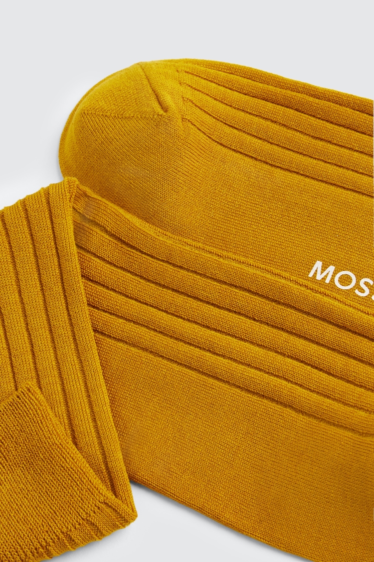 Mustard Fine Ribbed Socks Buy Online at Moss