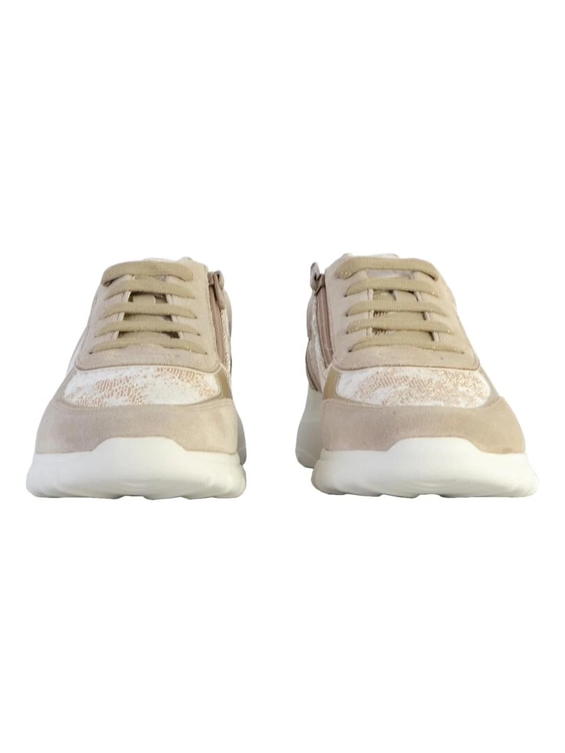 Basket Cuir Geox Alleniee   Beige