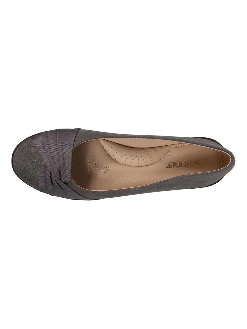 Ballerines femme effet drapé Gris Gris