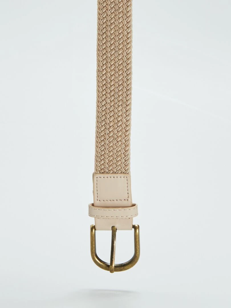 Ceinture tressée élastiquée beige