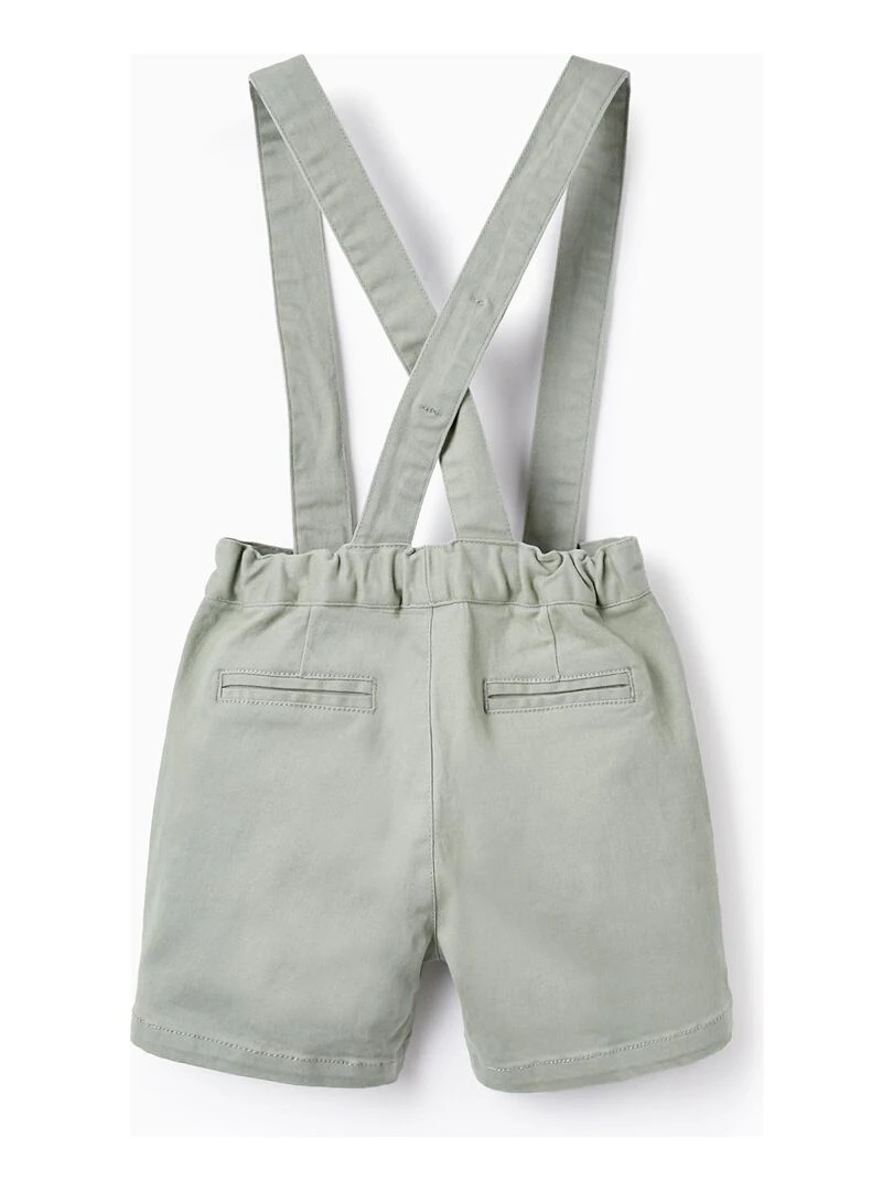 Shorts Chino avec Bretelles pour Bébé Garçon Vert clair