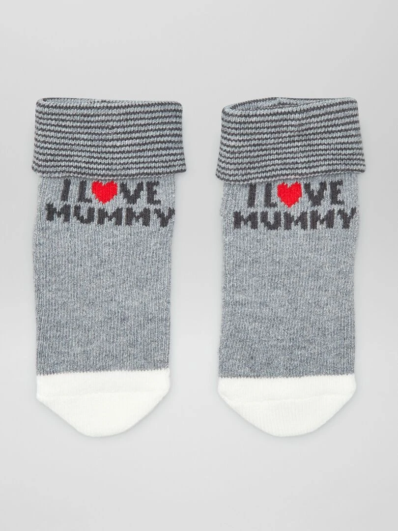 Lot de 2 paires de chaussettes Gris