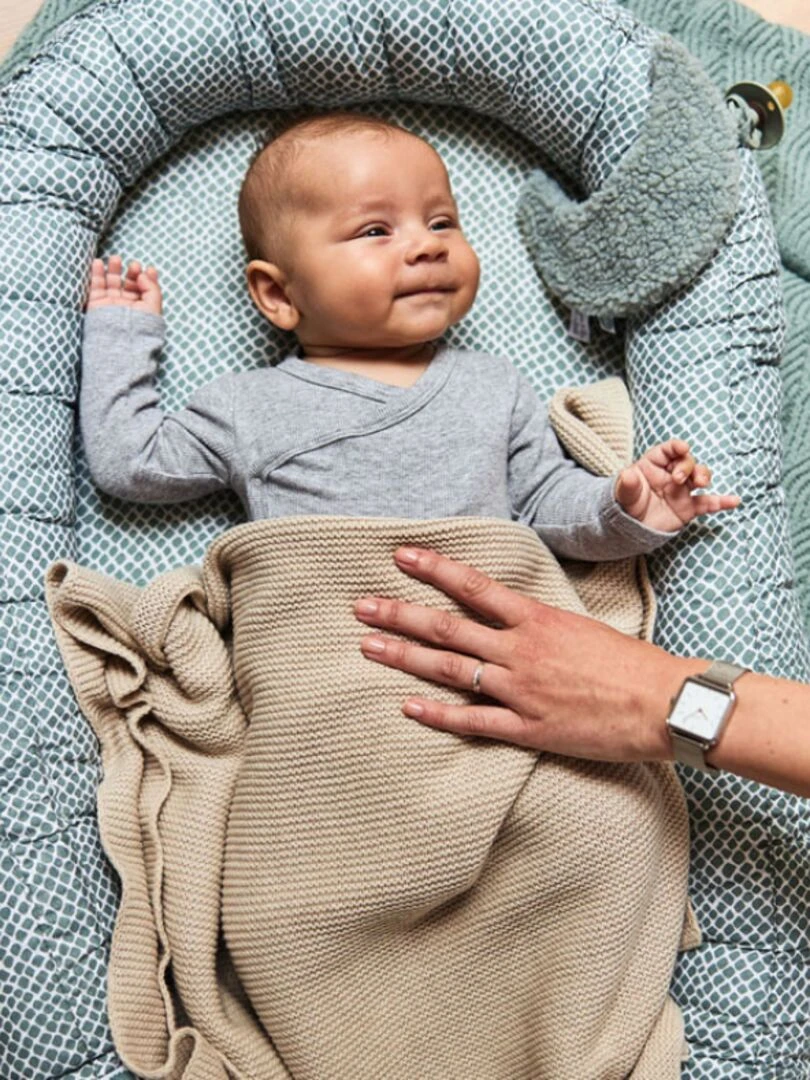 Couverture bébé en coton Basic knit nougat (75 x 100 cm)   Beige