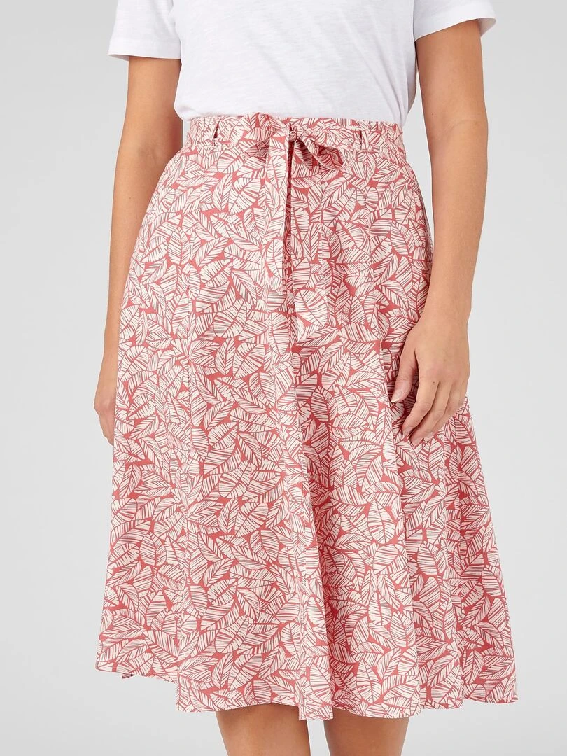 Jupe imprimée tissu fluide   Damart   Rose