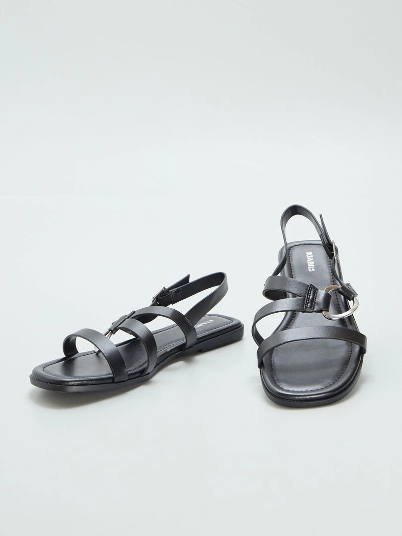Sandales à brides fantaisies   Noir