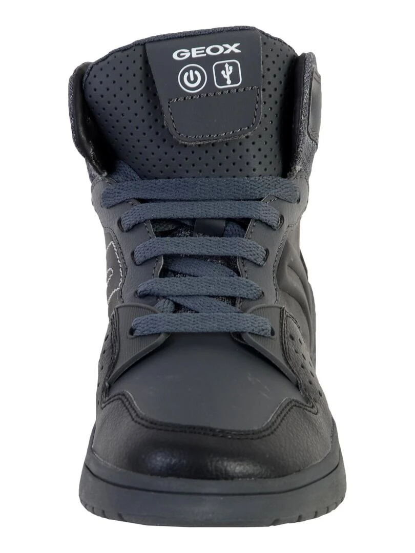 Basket Montante Geox EnfantGarcons J Xled B.A   SYNT+TUMB.SYNT J947QA   Noir