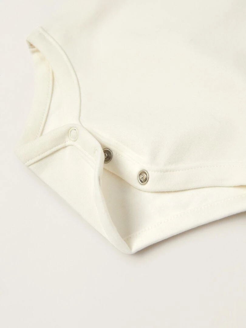 Lot de 2 bodies en coton pour nouveau né manches longues ESSENTIALS LINE   Blanc